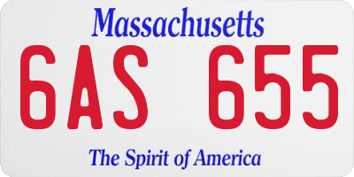 MA license plate 6AS655