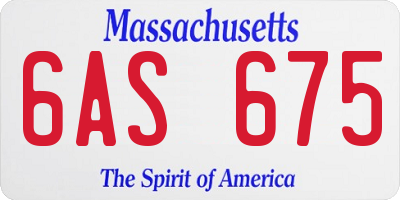 MA license plate 6AS675