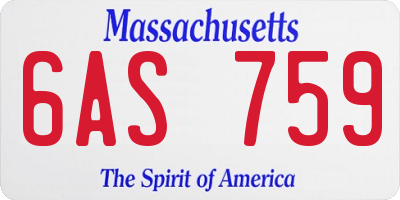 MA license plate 6AS759