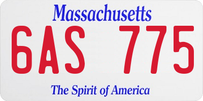 MA license plate 6AS775