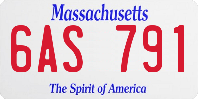 MA license plate 6AS791