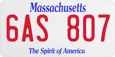 MA license plate 6AS807