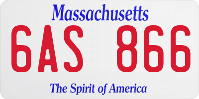 MA license plate 6AS866
