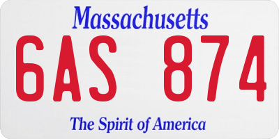 MA license plate 6AS874