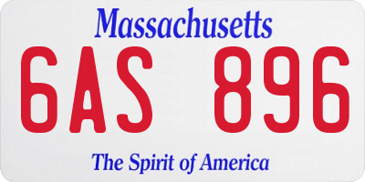 MA license plate 6AS896