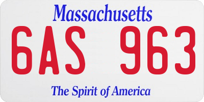 MA license plate 6AS963