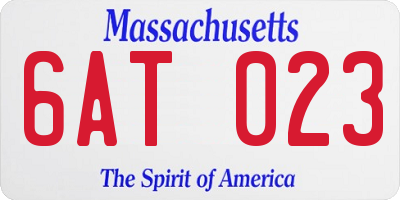 MA license plate 6AT023