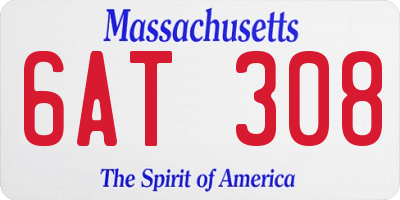 MA license plate 6AT308