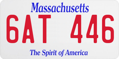 MA license plate 6AT446
