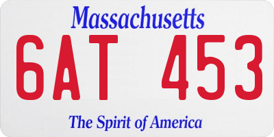 MA license plate 6AT453