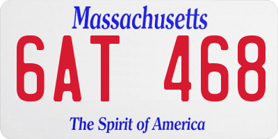 MA license plate 6AT468