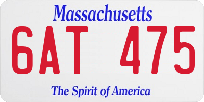 MA license plate 6AT475