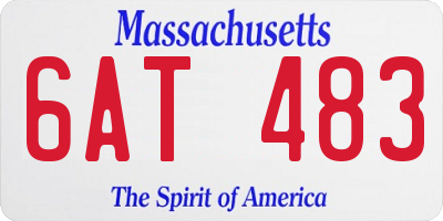MA license plate 6AT483