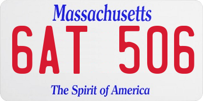 MA license plate 6AT506