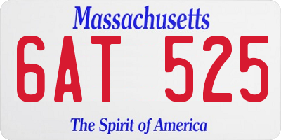 MA license plate 6AT525
