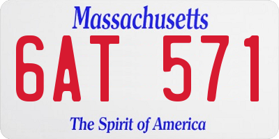MA license plate 6AT571