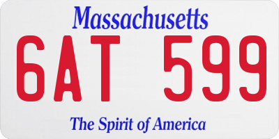 MA license plate 6AT599