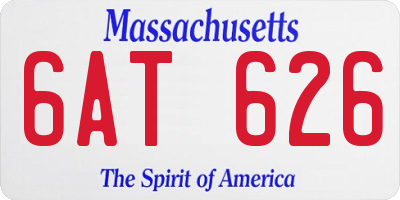 MA license plate 6AT626