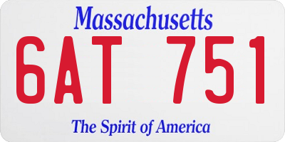 MA license plate 6AT751