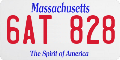 MA license plate 6AT828