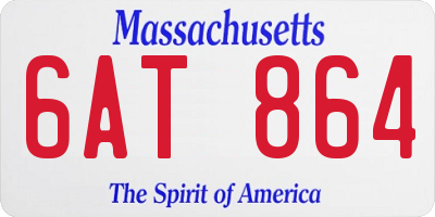 MA license plate 6AT864