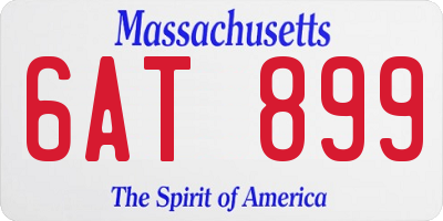 MA license plate 6AT899