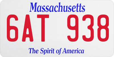 MA license plate 6AT938