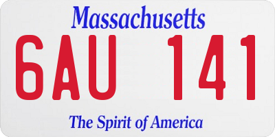 MA license plate 6AU141
