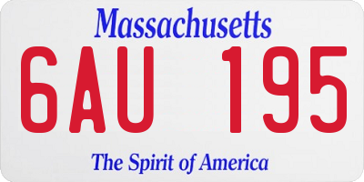 MA license plate 6AU195