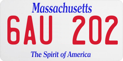 MA license plate 6AU202