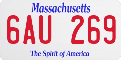 MA license plate 6AU269