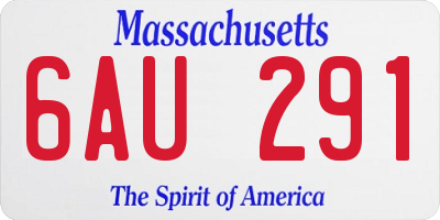 MA license plate 6AU291