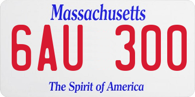 MA license plate 6AU300
