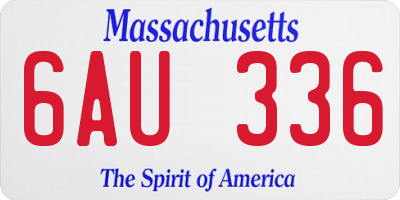 MA license plate 6AU336
