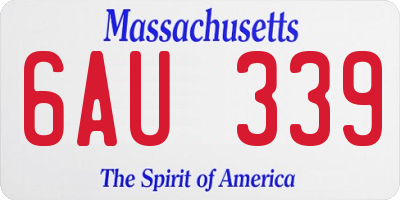 MA license plate 6AU339