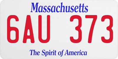 MA license plate 6AU373