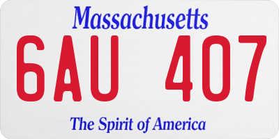 MA license plate 6AU407