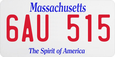 MA license plate 6AU515