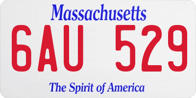 MA license plate 6AU529