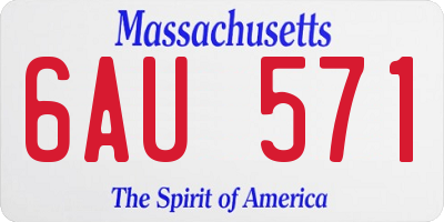 MA license plate 6AU571