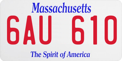 MA license plate 6AU610