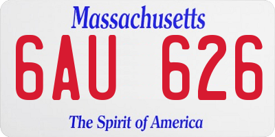 MA license plate 6AU626