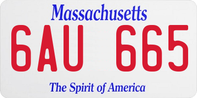 MA license plate 6AU665
