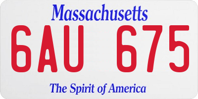 MA license plate 6AU675