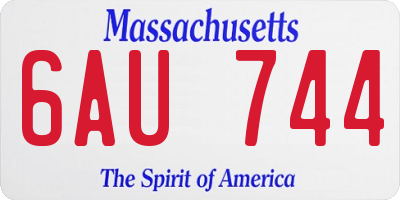 MA license plate 6AU744
