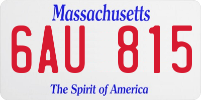 MA license plate 6AU815