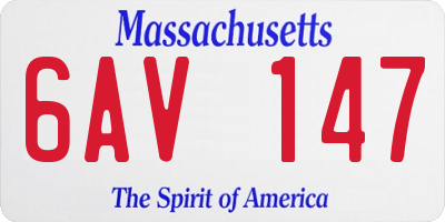 MA license plate 6AV147