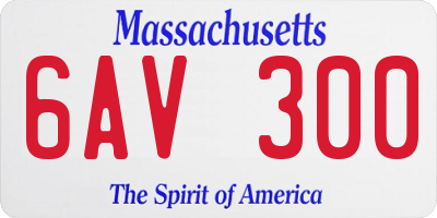 MA license plate 6AV300