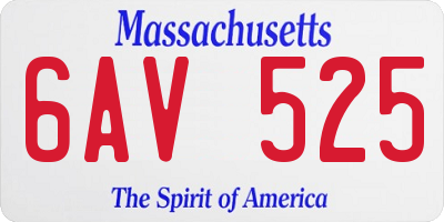 MA license plate 6AV525