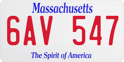 MA license plate 6AV547